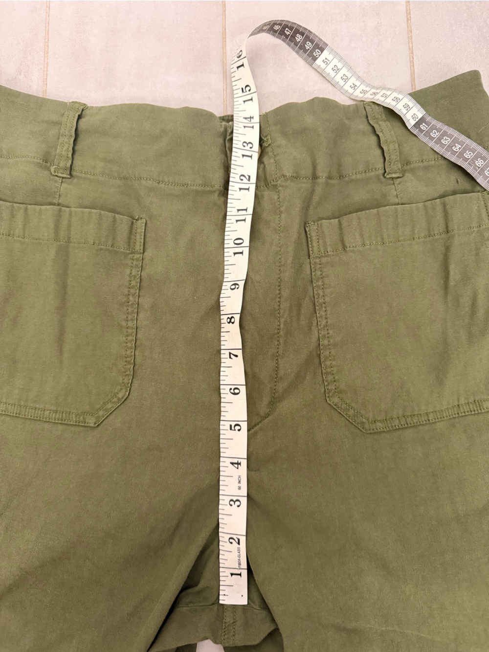 Anthro x Maeve The Colette High Rise Wide Leg Crop Pant Green Size 33 - Picture 6 of 6
